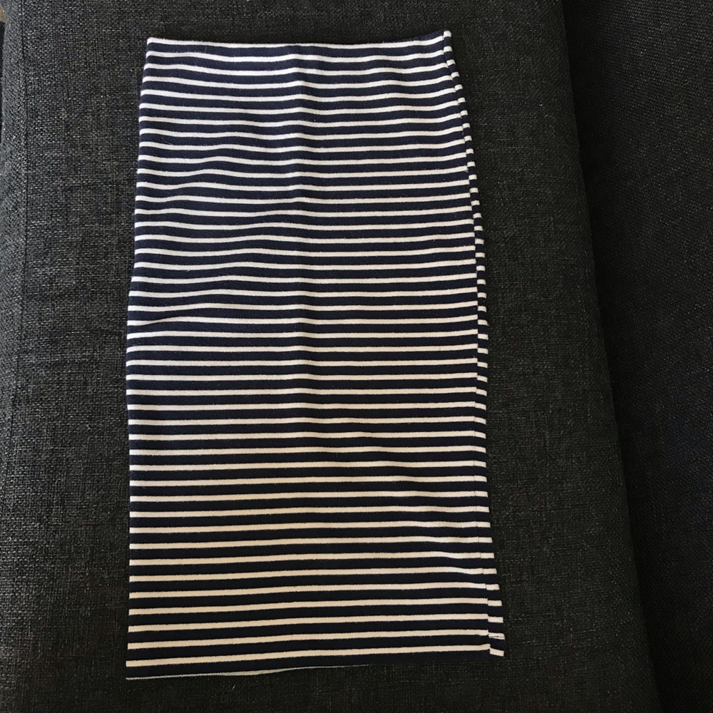 Zara Bodycon Navy & White Stripped Pencil Skirt, S